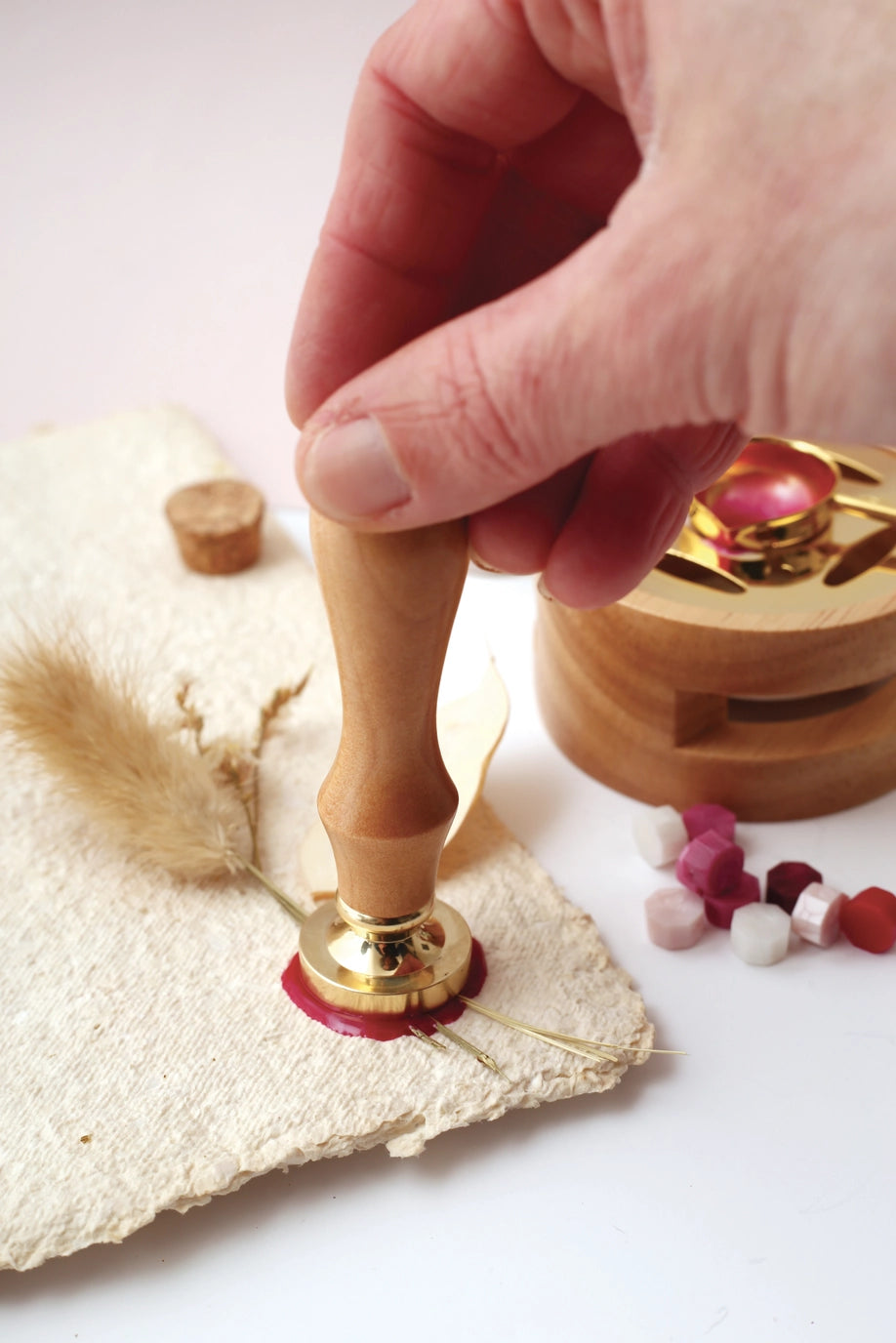 Vahasinettisetti, vahasinettinapit & vahasinetti leimasin, Vihreä | Graine Créative