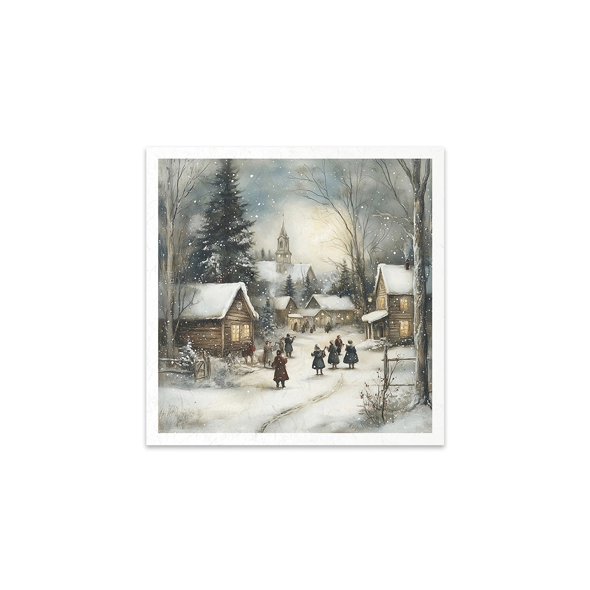 Riisipaperisetti Winter Street 15 x 15cm | ITD Collection