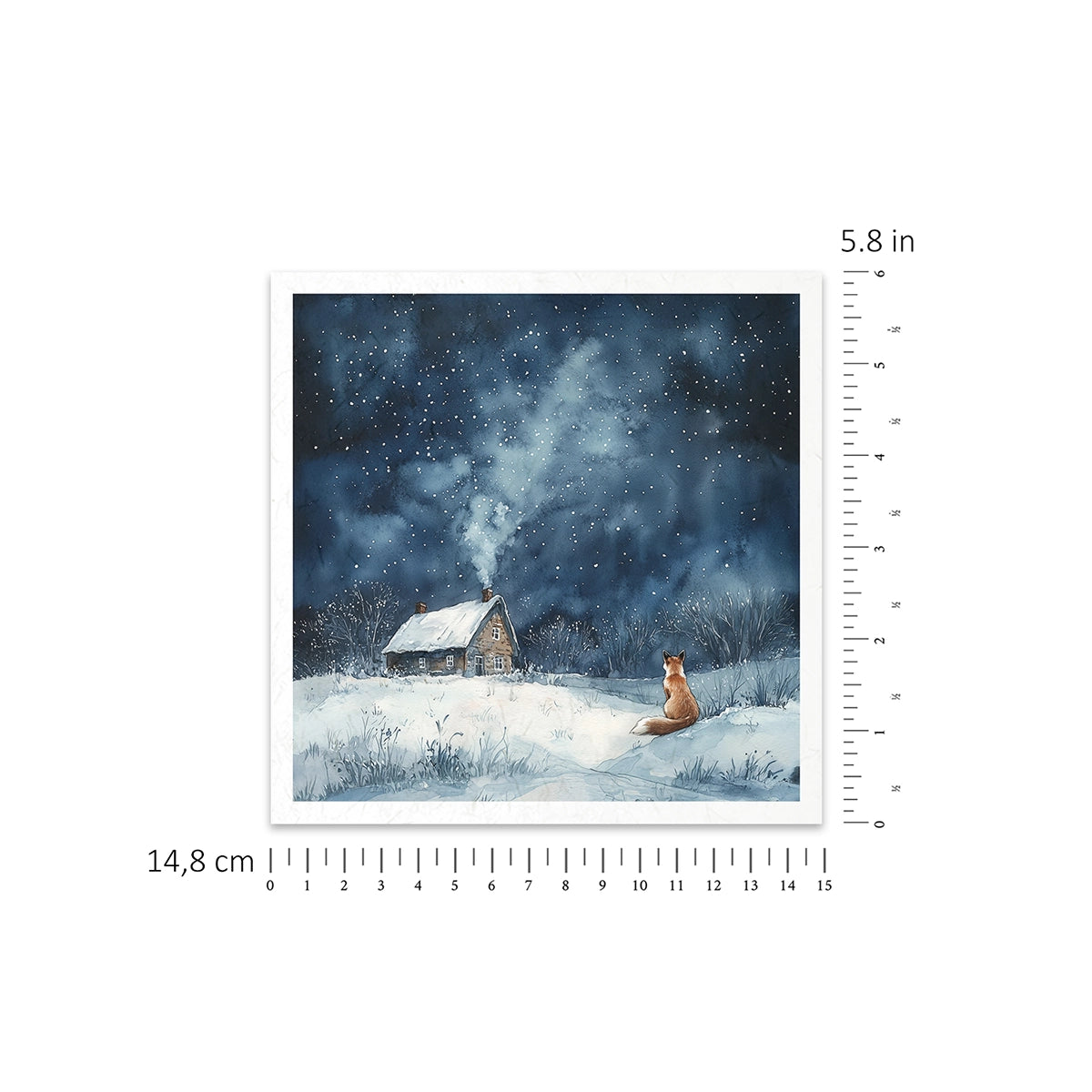 Riisipaperisetti Winter Night 15 x 15cm | ITD Collection