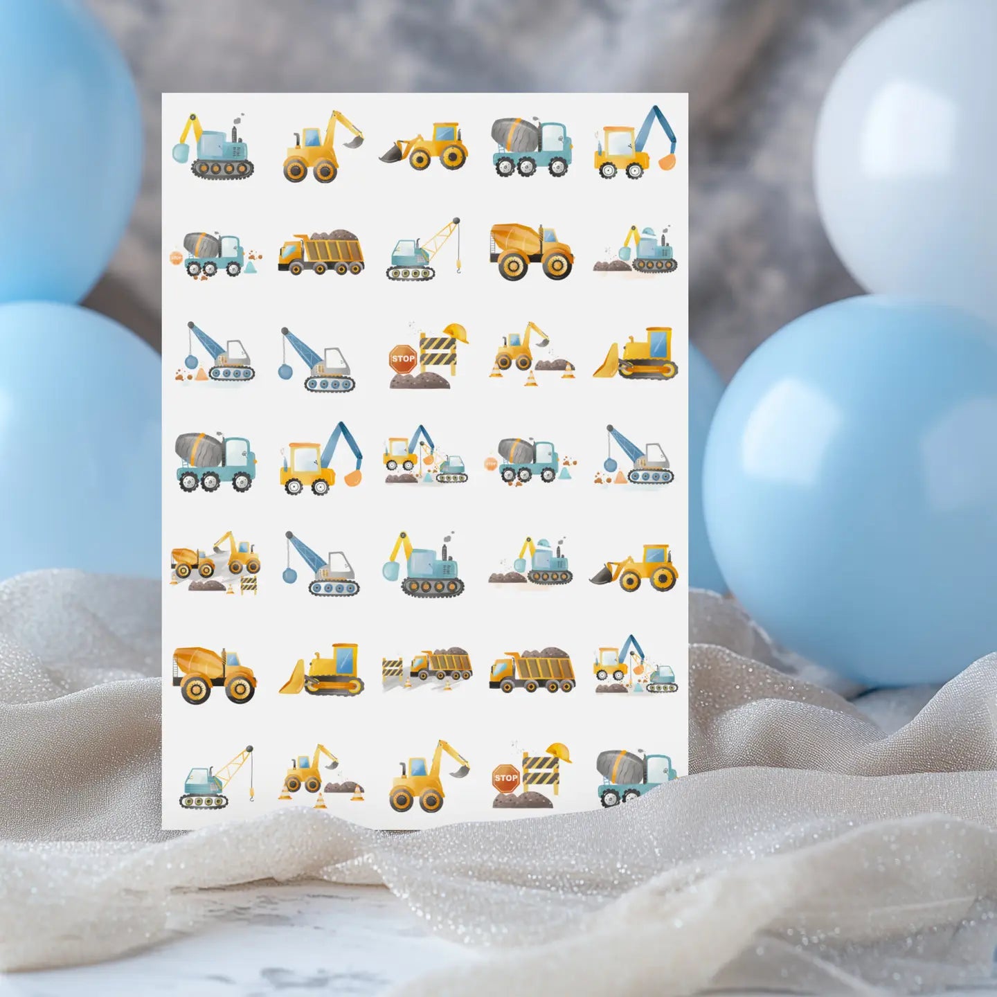 Tarra-arkki Työmaa-autot | Sticker Varia