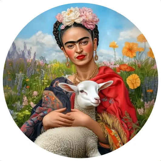 Sticker set Frida Kahlo & Easter 5 round stickers | Fripperies