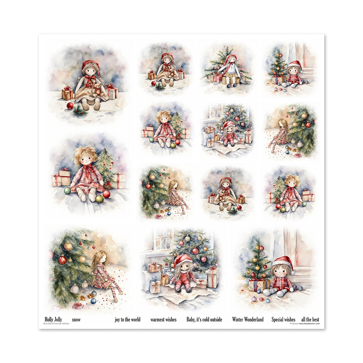 Paperisetti Christmas Wishes 30 x 30cm | ITD Collection
