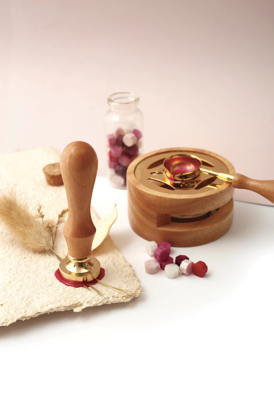 Vahasinettisetti, vahasinettinapit & vahasinetti leimasin, Vihreä | Graine Créative