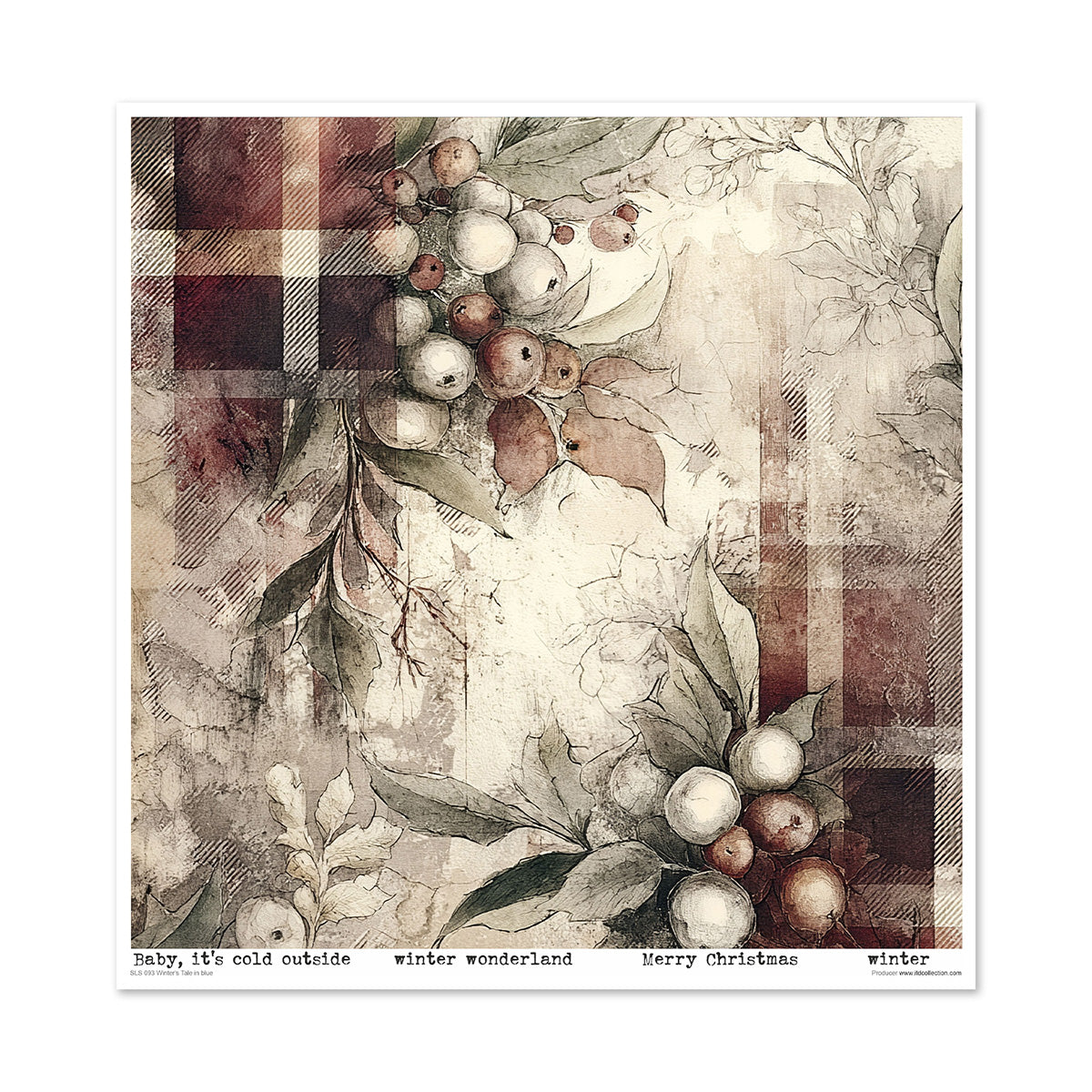 Paperisetti Winter's Tale in Blue 30 x 30cm | ITD Collection