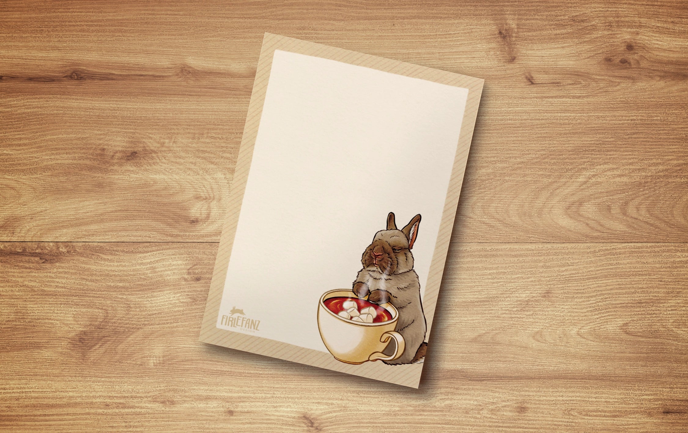 Pieni muistio Bunny with Hot Chocolate | Firlefanz Design