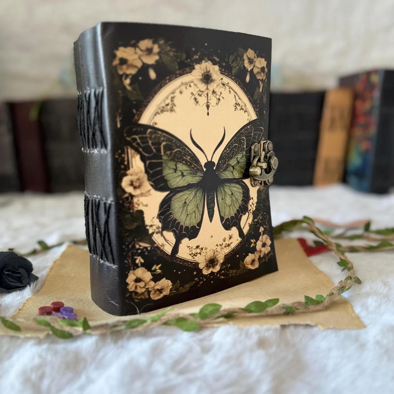 Vintage Leather Journal Notebook Leather Diary Butterfly | Craft Junky Store