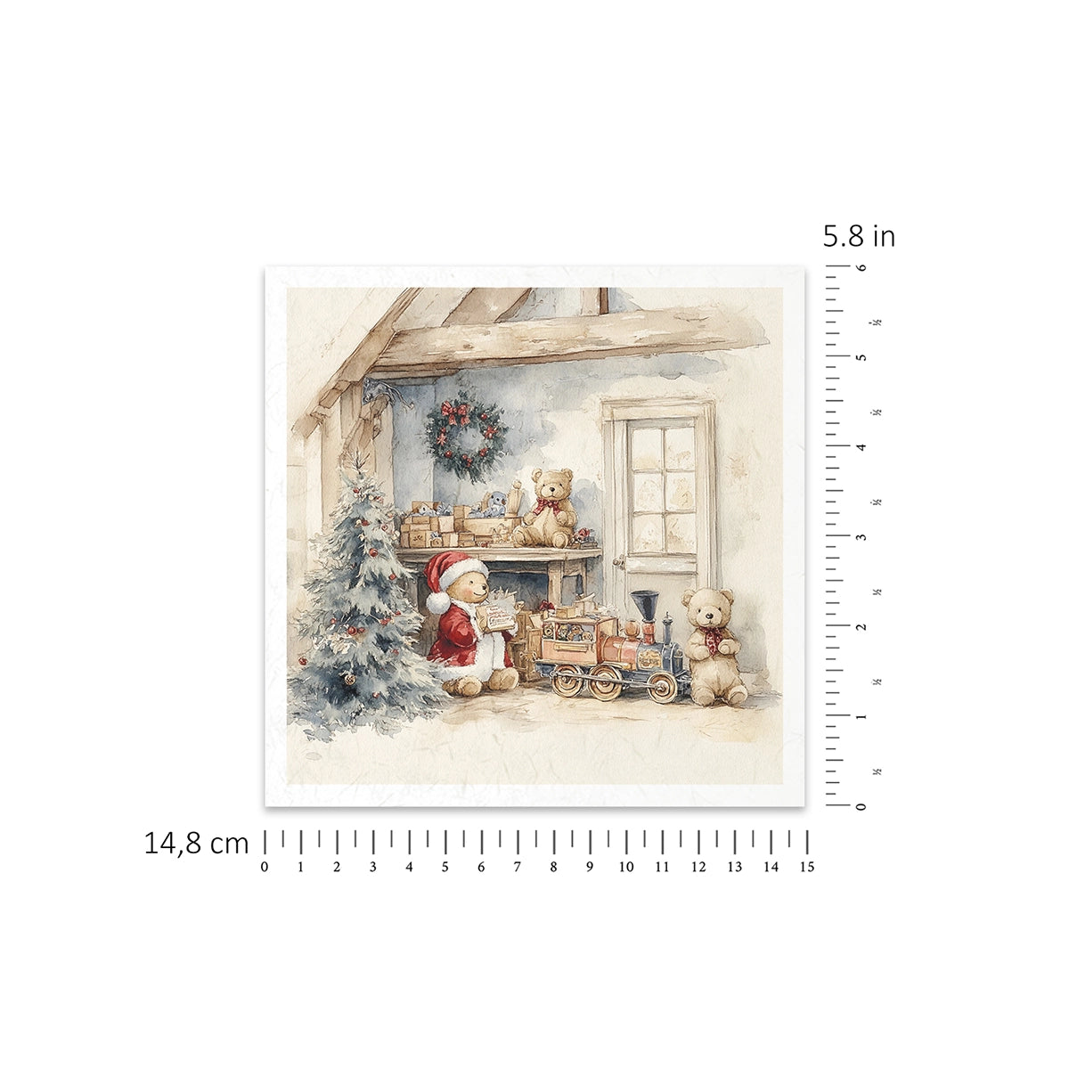 Riisipaperisetti Teddy Bear 15 x 15cm | ITD Collection