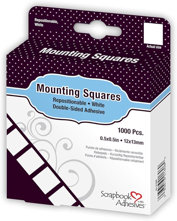Kaksipuoleinen neliöteippi Mounting Squares, valkoinen 1000 kpl | Scrapbook Adhesives