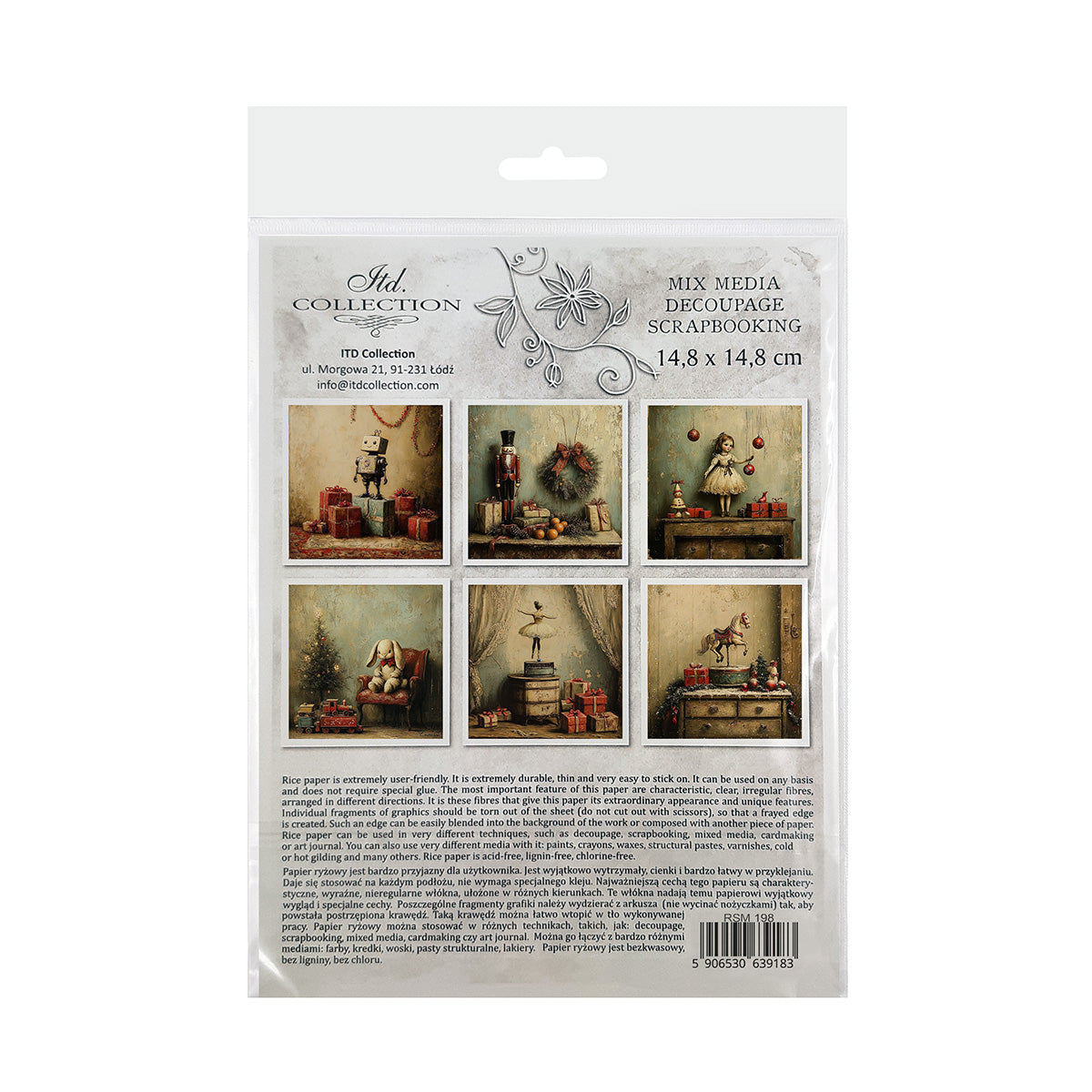 Riisipaperisetti Vintage Toys 15 x 15cm | ITD Collection