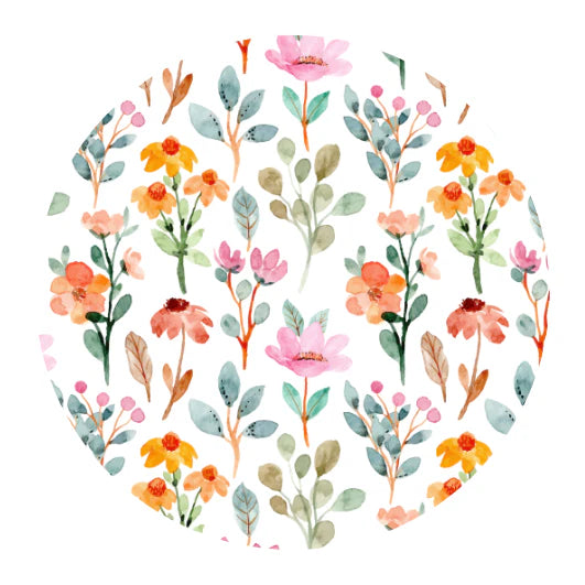 Sticker set Summer Flowers 5 round stickers | Fripperies
