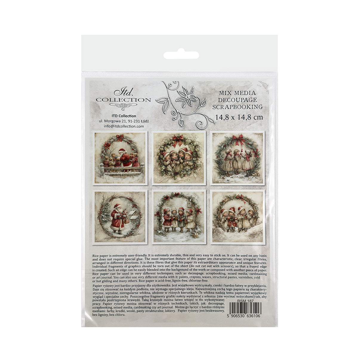 Riisipaperisetti Santa Claus 15 x 15cm | ITD Collection