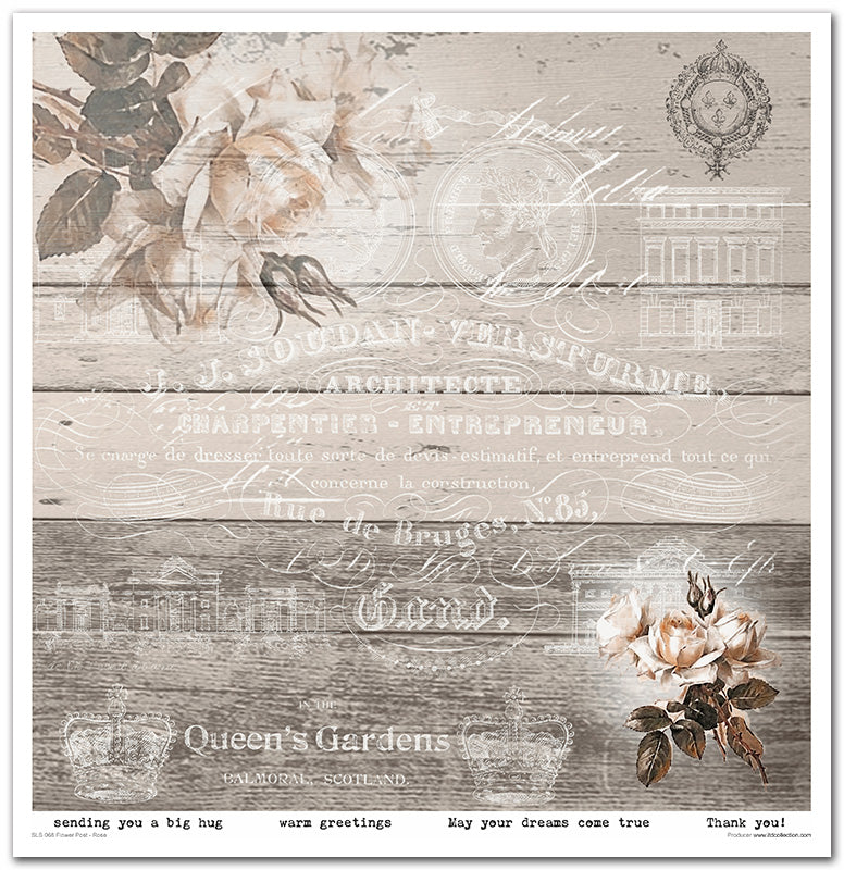 Paperisetti Flower Post - Rose 30 x 30cm | ITD Collection