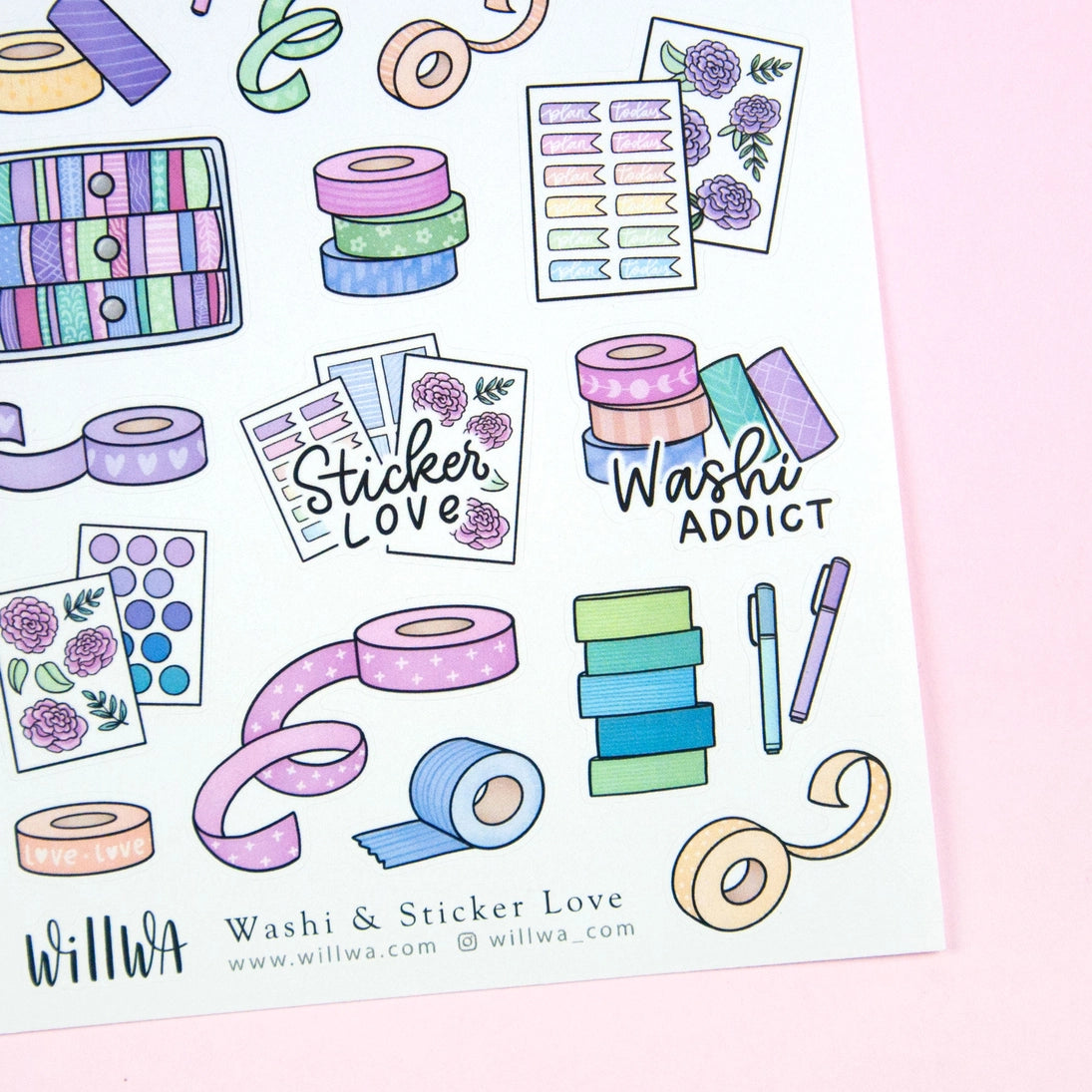 Tarra-arkki A6 Washi & Sticker Love | Willwa