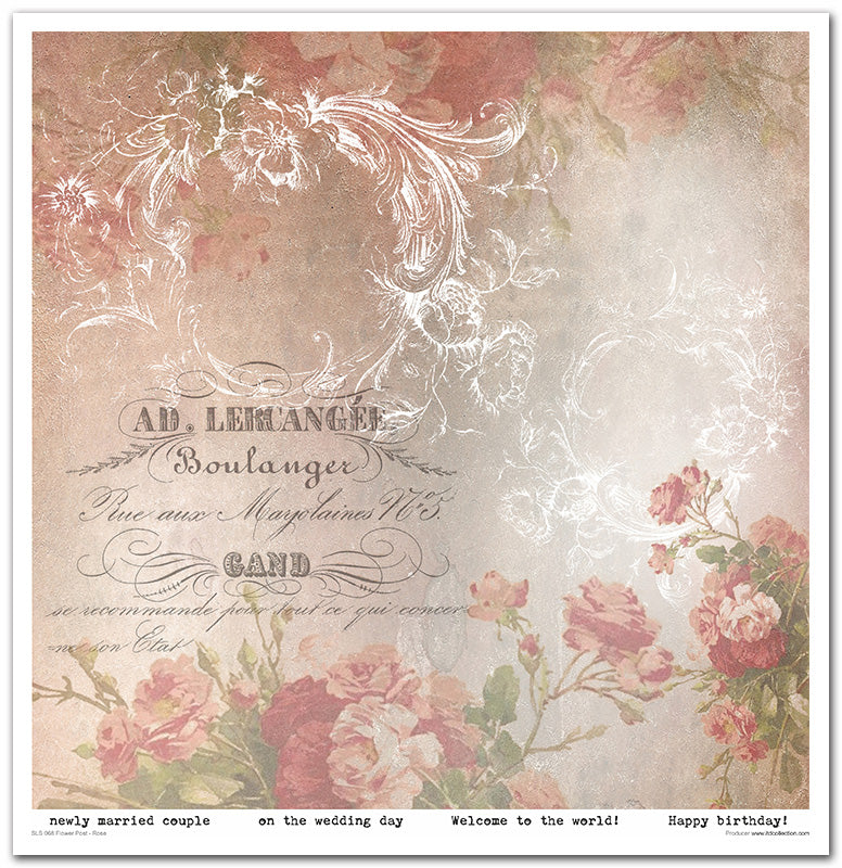 Paperisetti Flower Post - Rose 30 x 30cm | ITD Collection