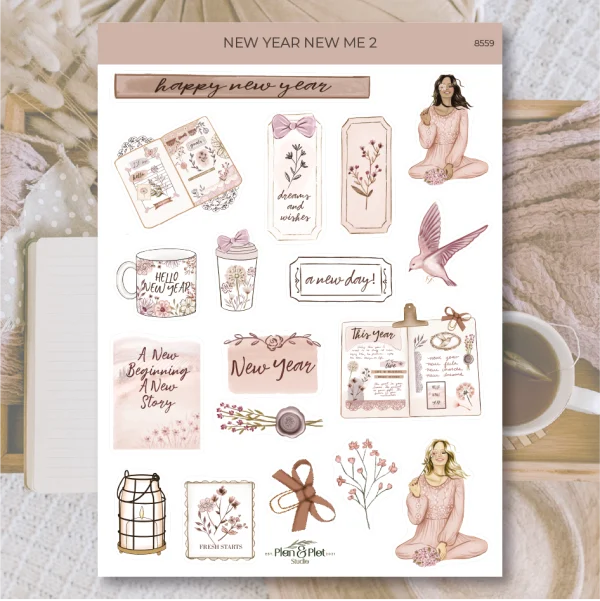 Sticker sheet Pastel Bouquets transparent | Plan & Plot Studio