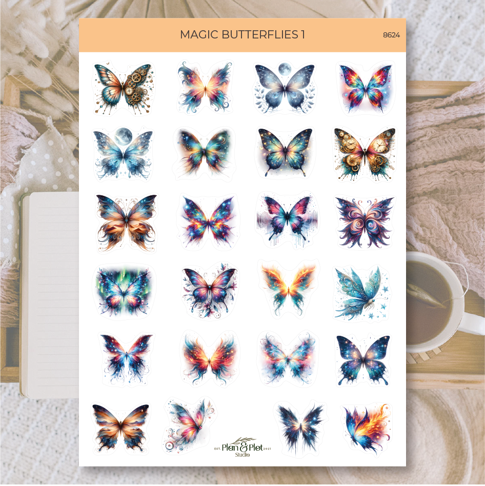 Sticker sheet Peacocks, transparent | Plan & Plot Studio