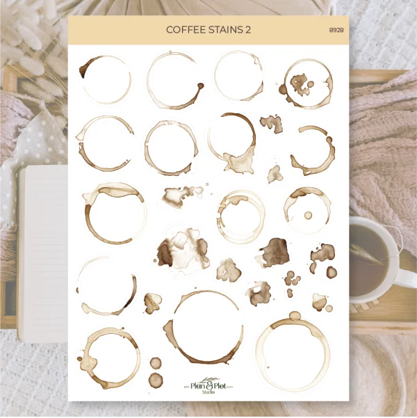 Tarra-arkki Coffee Stains läpinäkyvä | Plan & Plot Studio