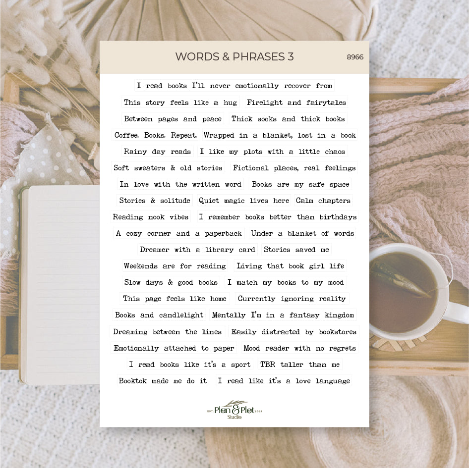 Tarra-arkki Words & Phrases 3, matta | Plan & Plot Studio