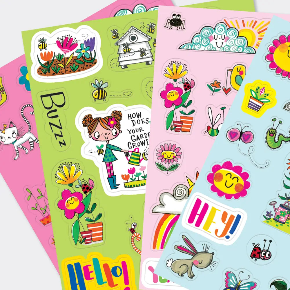 Tarrakirja Little Gardener 4 tarra-arkkia | Rachel Ellen Design