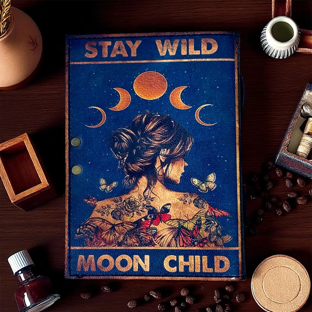 Vintage Leather Journal Notebook Leather Diary Butterfly | Craft Junky Store