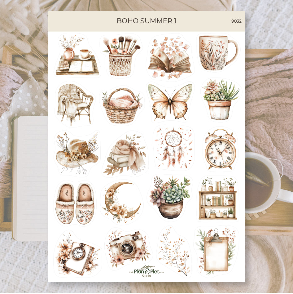 Tarra-arkki Boho Summer 1 läpinäkyvä | Plan & Plot Studio