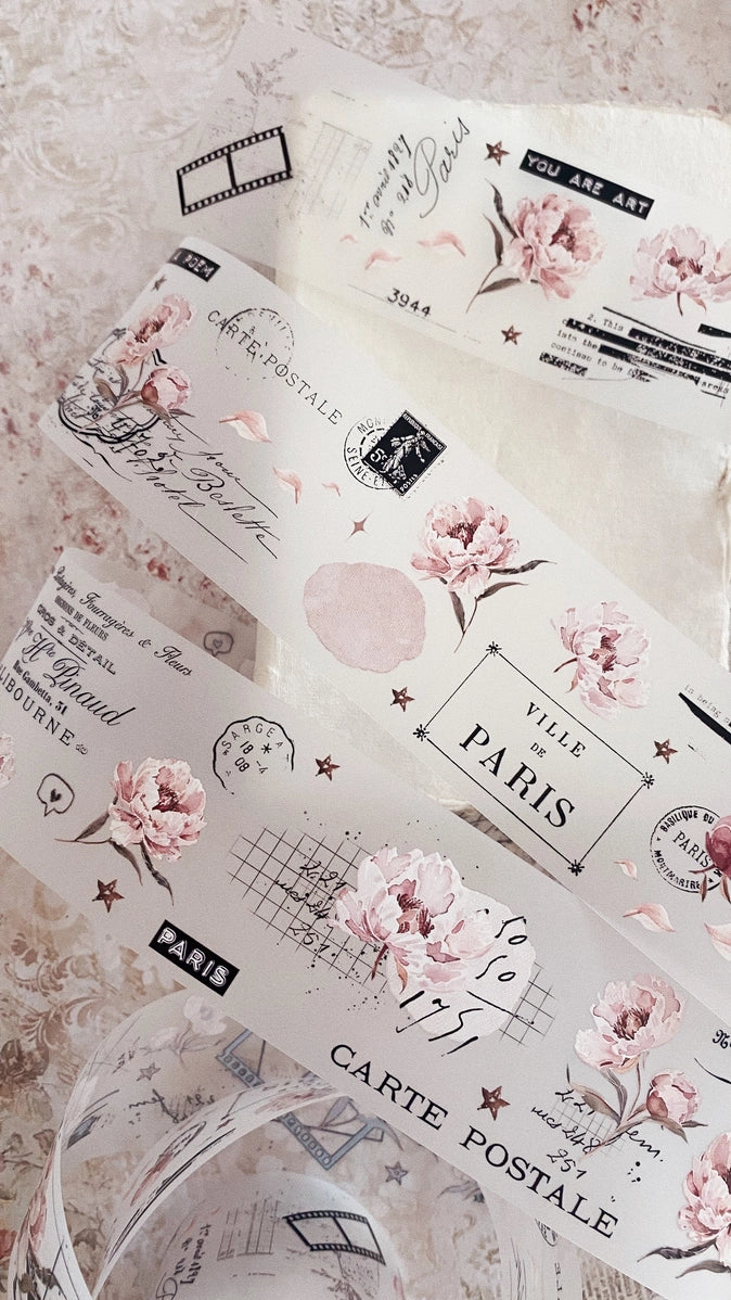 PET-teippi Pink Peony 1m Sample | Chapteries