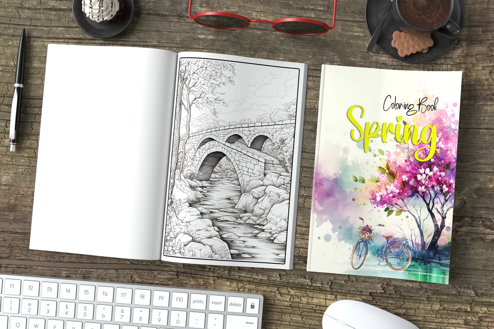 Värityskirja Kevät - Coloring Book Spring 40 värityskuvaa | Yanican Color
