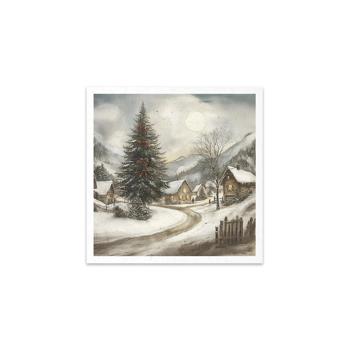 Riisipaperisetti Winter Street 15 x 15cm | ITD Collection