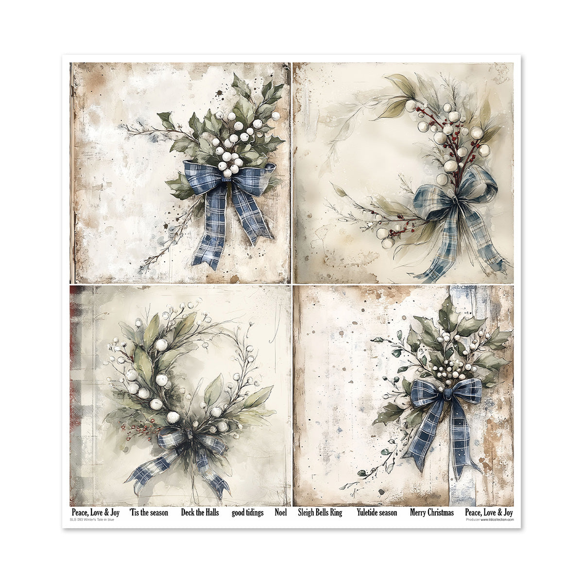 Paperisetti Winter's Tale in Blue 30 x 30cm | ITD Collection