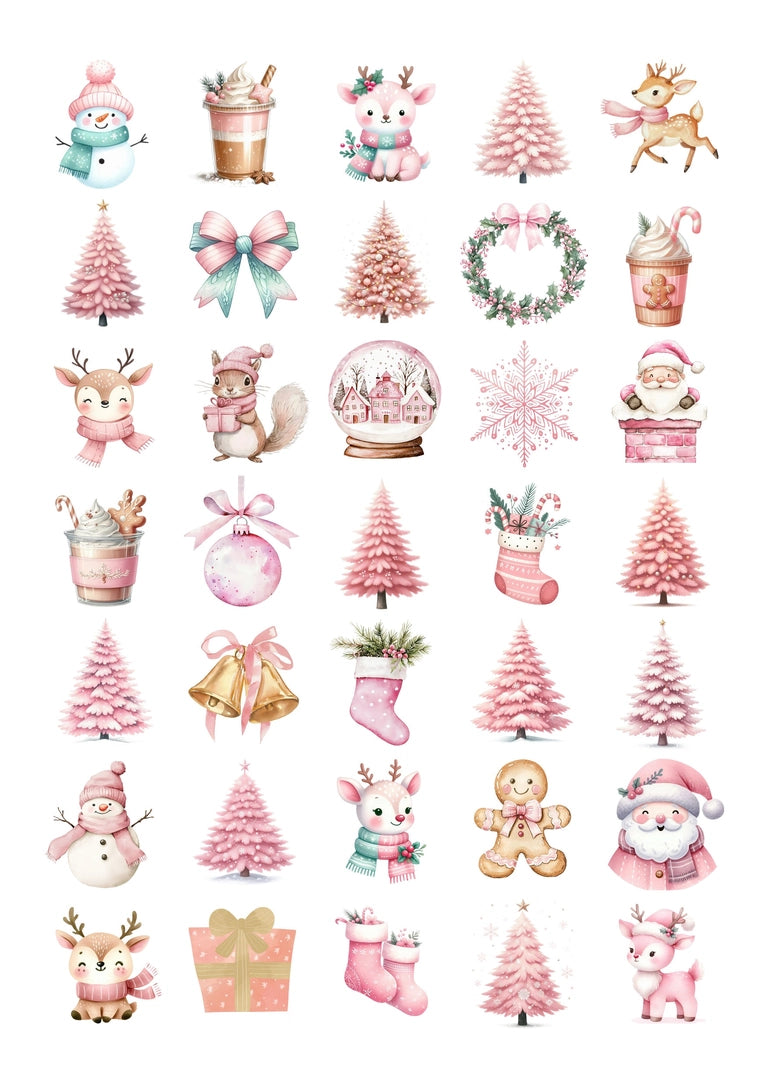 Tarra-arkki Pink Christmas | Sticker Varia