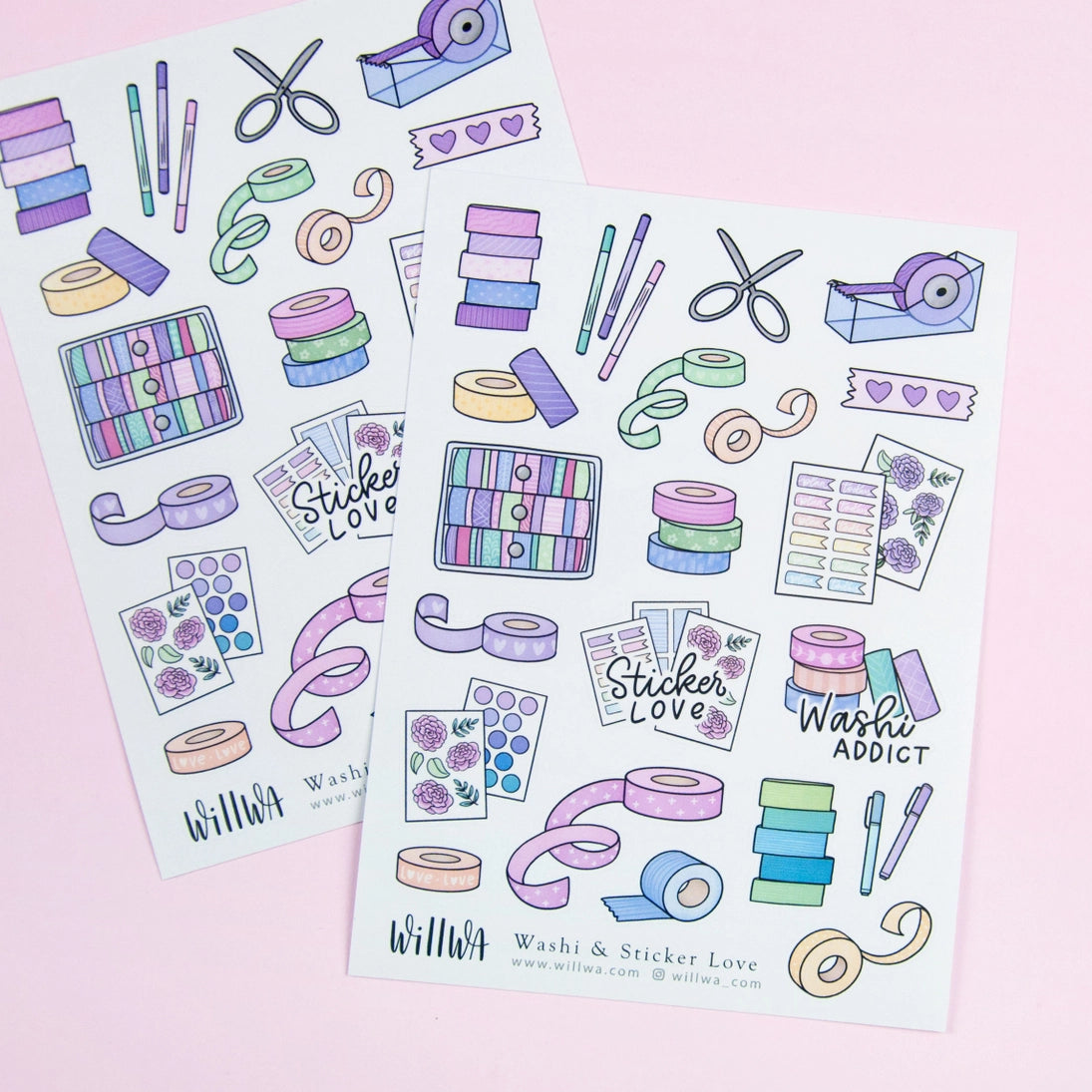 Tarra-arkki A6 Washi & Sticker Love | Willwa