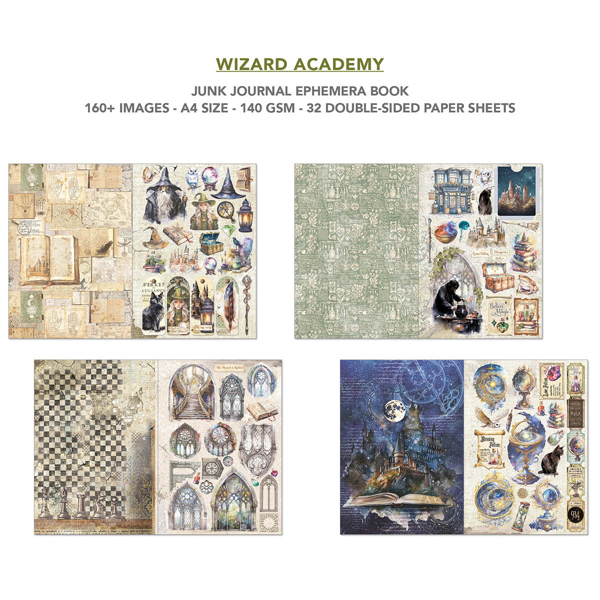 Askartelukirja Wizard Academy A4 | Ciao Bella
