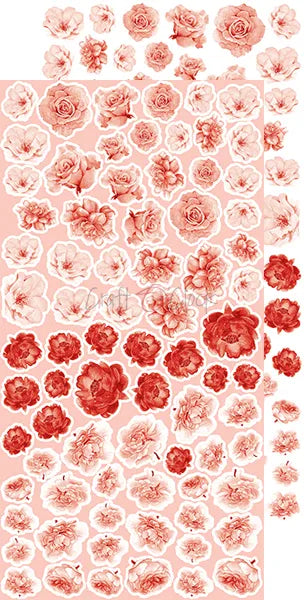 Paperikko Basic Flowers Set 10 Red 15x30 cm | Craft O'Clock