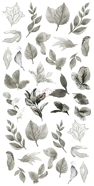 Paperikko Basic Leaves Set 2 Gray 15x30 cm | Craft O'Clock