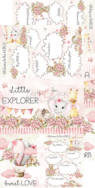 Paper bag Oh, Girl Extras papers Baby's First Year 15 x30 cm | Craft O'Clock