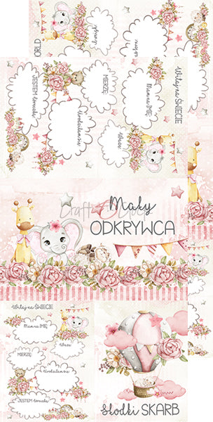 Paper bag Oh, Girl Extras papers Baby's First Year 15 x30 cm | Craft O'Clock