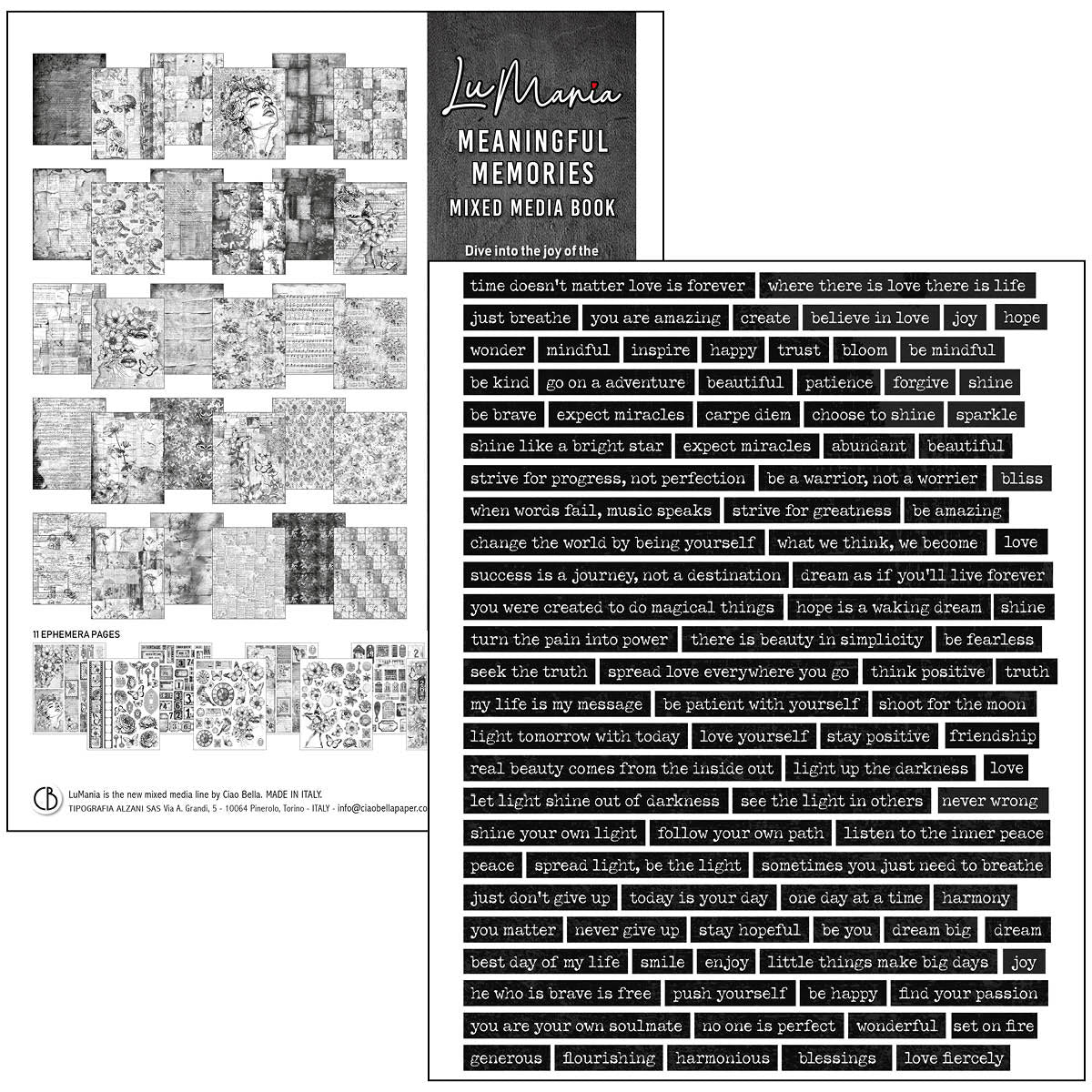 Askartelukirja A4 Mixed Media Book - Meaningful Memories | Ciao Bella