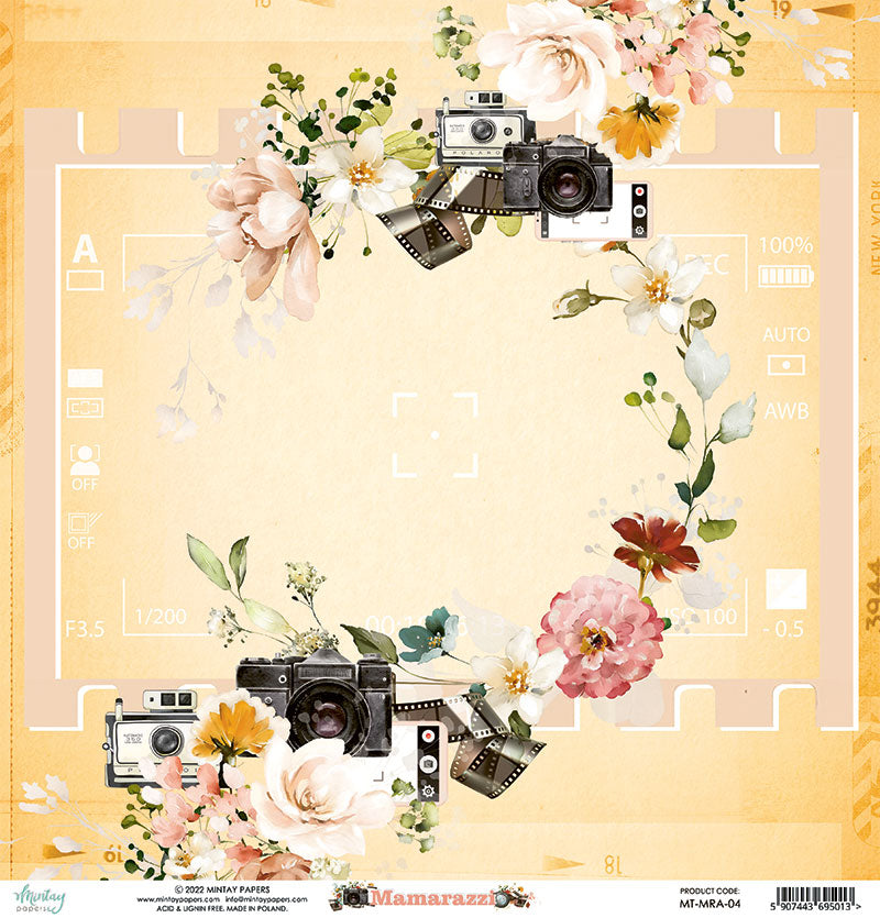 Large Paper Mamarazzi 30x30 Camera Lens | Mintay Papers