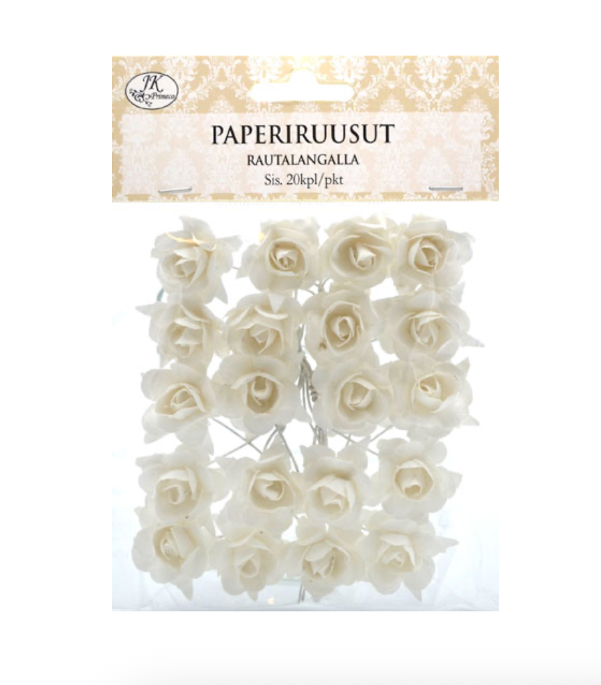 Paper roses white 20pcs | JK Primeco