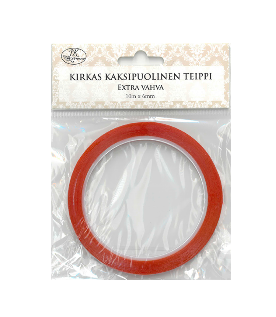 Double-sided tape 6mm x 10m extra strong, clear | JK Primeco