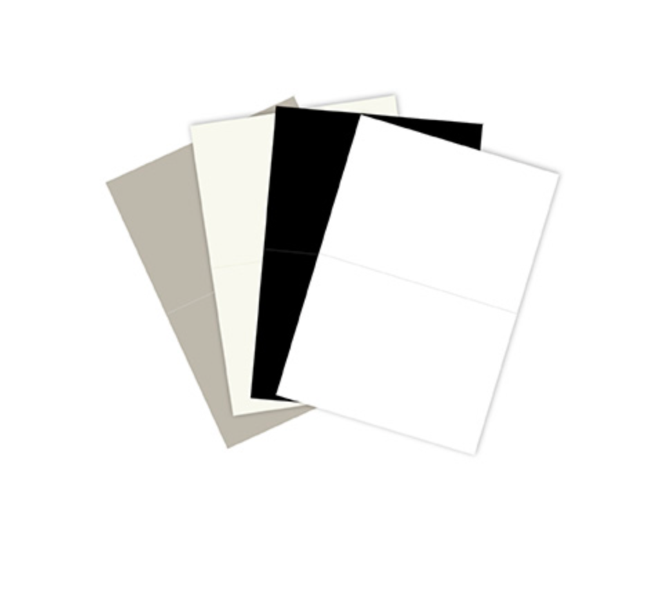 2-part card base assortment Black and white 20pcs | JK Primeco