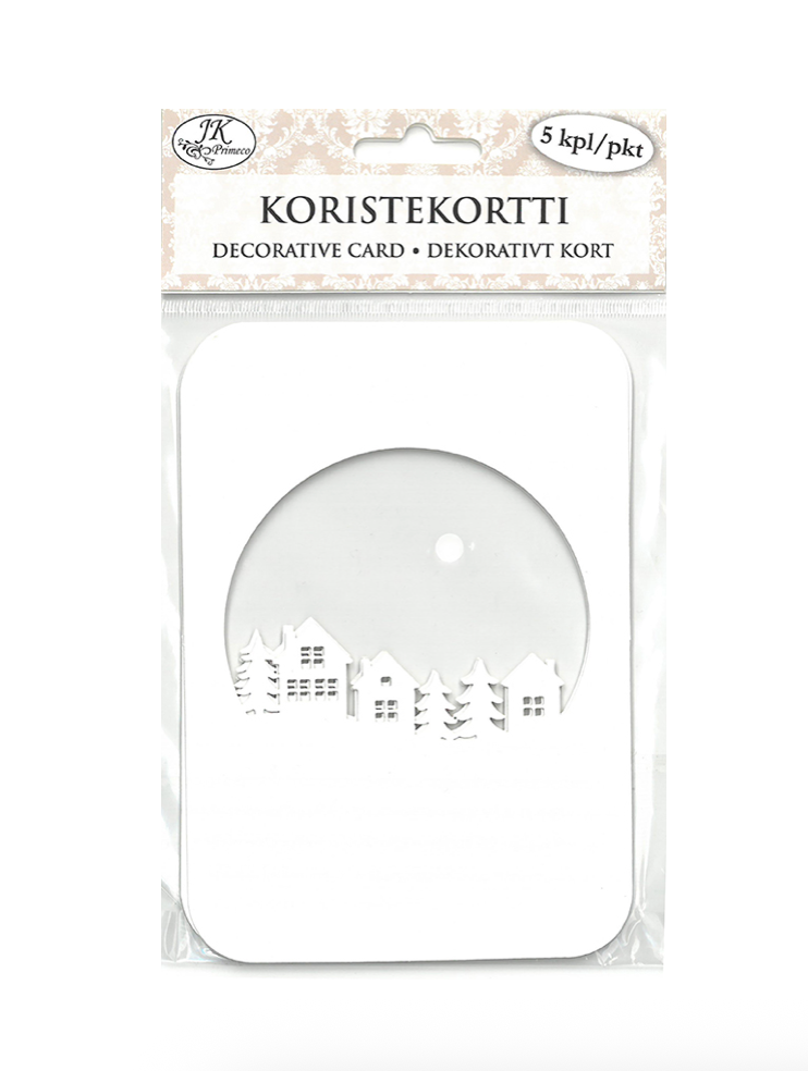 Decorative card border Merry Christmas Village 5 pcs | JK Primeco