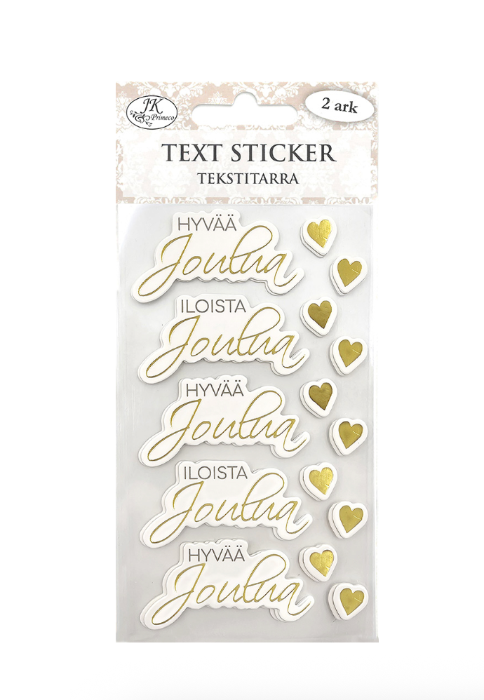 Tekstitarra-arkki Hyvää Joulua kultainen | JK Primeco