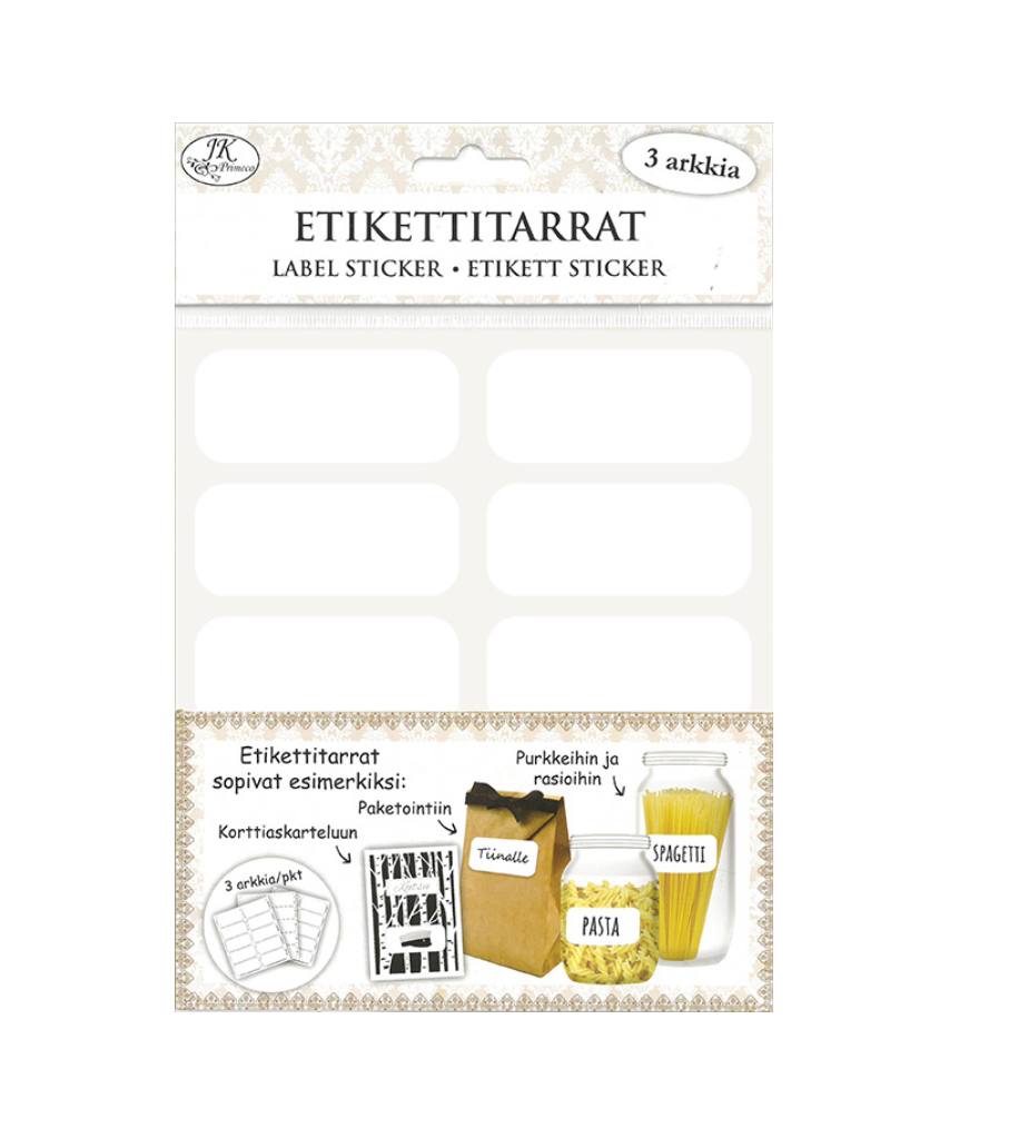 Label sticker narrow Frame white 2 sheets | JK Primeco