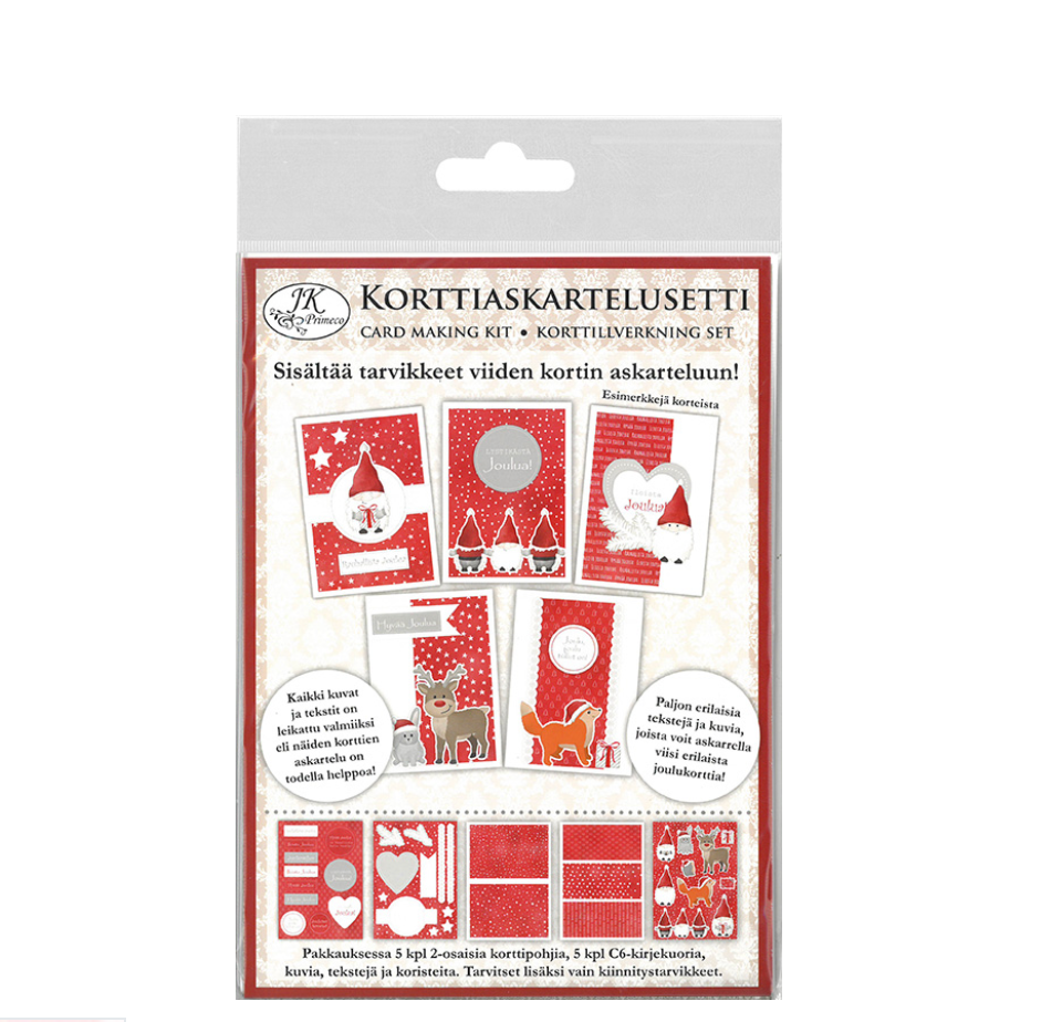 Jouluinen korttiaskartelusetti Joulutonttu | JK Primeco