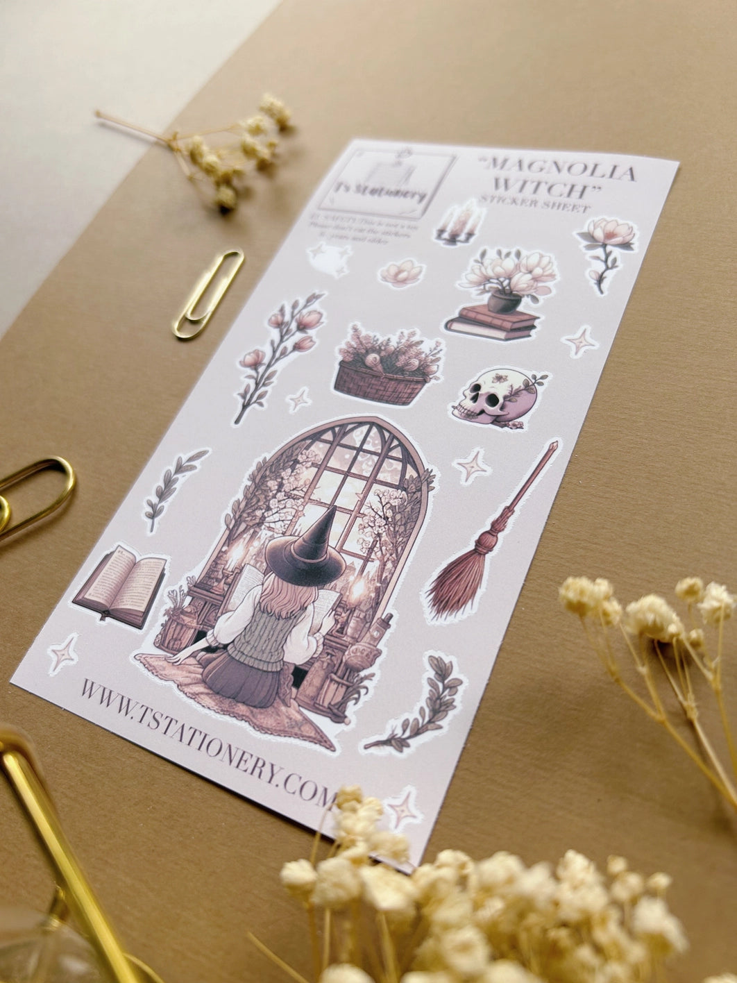 Sticker sheet washi stickers Romantic Peonies | T's Stationery