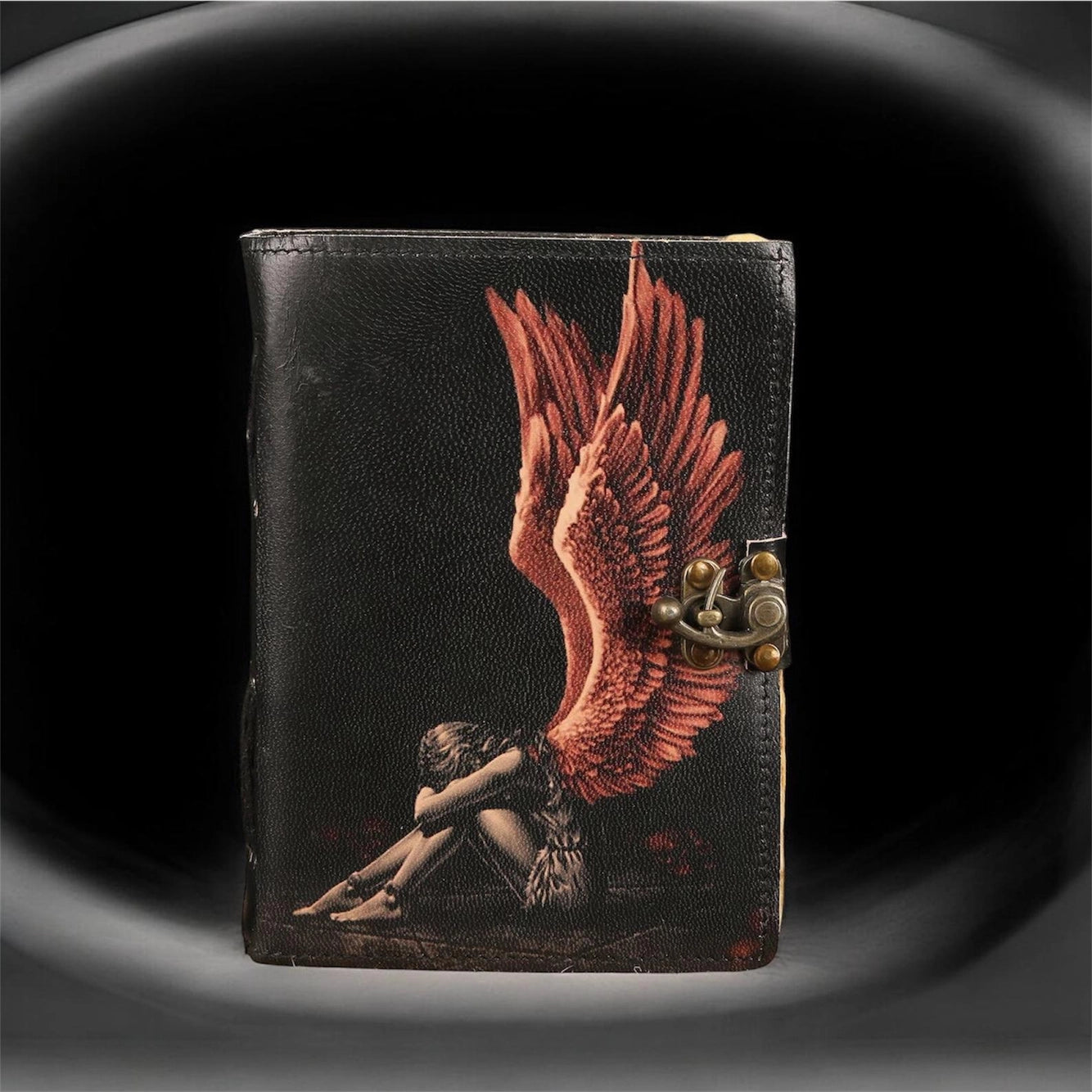 ENNAKKOMYYNNISSÄ! Vintage Leather Journal Notebook Nahkainen Päiväkirja Angel | MNM HANDICRAFTS