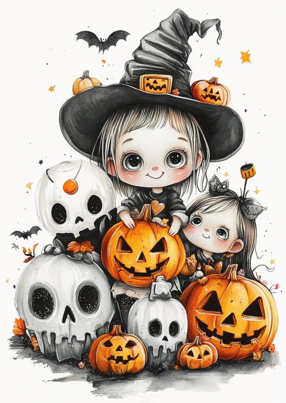 Postcard Halloween Characters 5 | Fripperies, A6