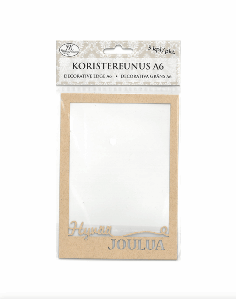 Decorative card border Merry Christmas Light brown 5 pcs | JK Primeco