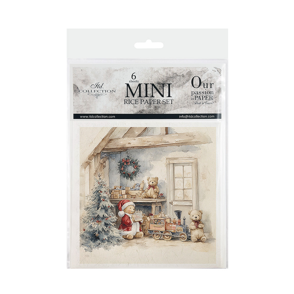 Riisipaperisetti Teddy Bear 15 x 15cm | ITD Collection